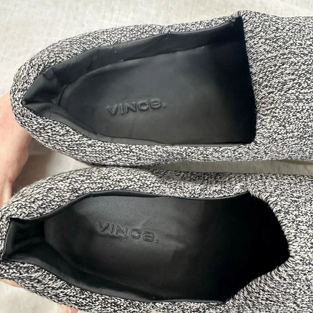 VINCE Walsh Knit Slip-on Sneakers Women's 8 M Gray White‎ Loafers Shoes Platform